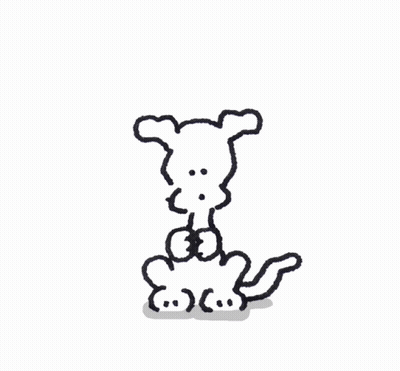 Black And White Dog With Two Hearts On Face GIF
