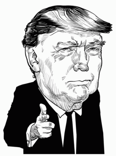 Black And White Donald Trump Pointing GIF