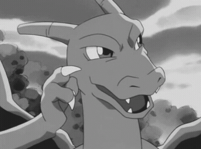 Black And White Dragon With Open Mouth And Sharp Teeth GIF