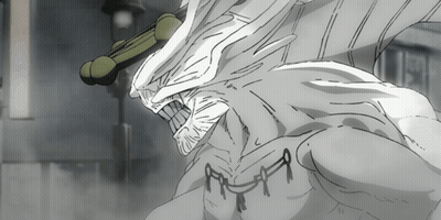 Black And White Dragon With Sword GIF