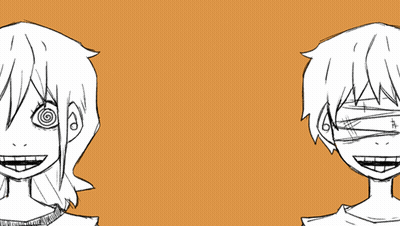 Black And White Drawing Girl And Boy Eyes Closed GIF