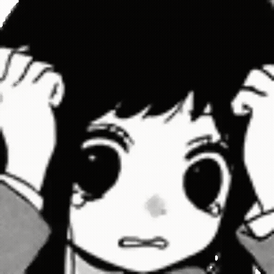 Black And White Drawing Girl Holding Head GIF