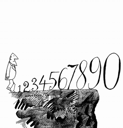 Black And White Drawing Man Walking On Cliff 1234567890 GIF