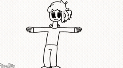 Black And White Drawing Man With Arms Outstretched GIF
