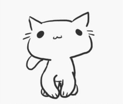 Black And White Drawing Of A Cat GIF