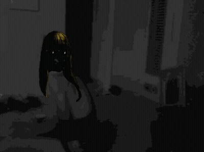 Black And White Drawing Of A Person's Head GIF