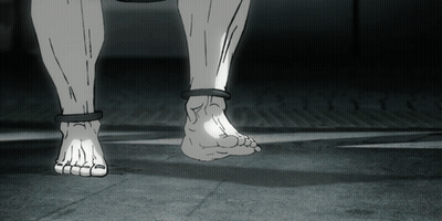 Black And White Drawing Of Barefoot Person GIF