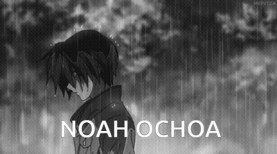 Black And White Drawing Of Boy In Rain Noah Ochoa GIF