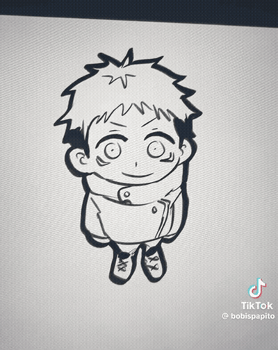 Black And White Drawing Of Boy Saying Hippie GIF