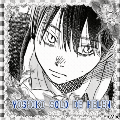 Black And White Drawing Of Boy Yoshiki Solo De Helen GIF