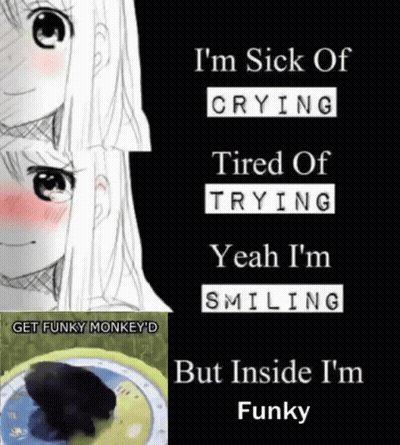 Black And White Drawing Of Girl Sick Of Crying GIF