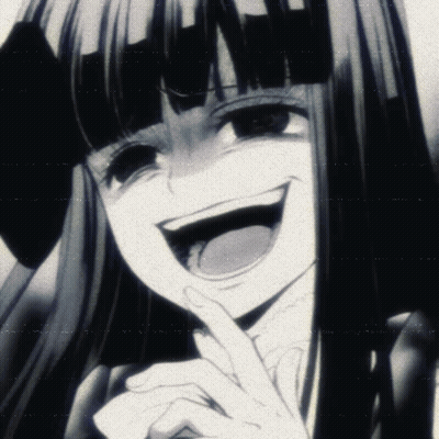 Black And White Drawing Of Girl With Huge Smile GIF
