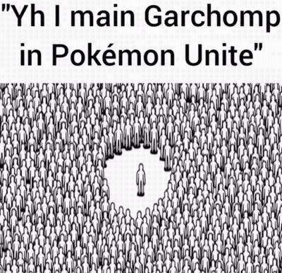 Black And White Drawing Of Group Saying Yh I Main Garchomp In Pokemon Unite GIF