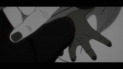 Black And White Drawing Of Hand With Black Nails GIF