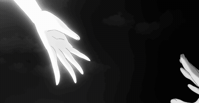 Black And White Drawing Of Hands Reaching GIF