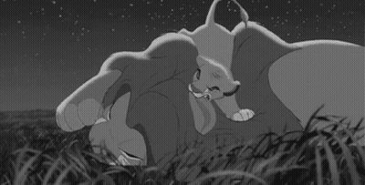 Black And White Drawing Of Lion And Cub GIF