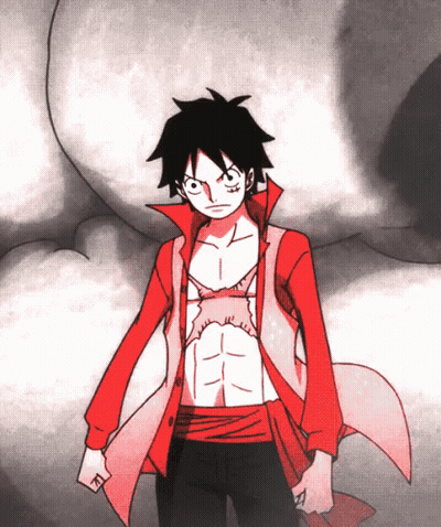 Black And White Drawing Of Man In Red Shirt GIF
