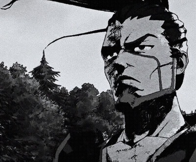 Black And White Drawing Of Man's Face GIF