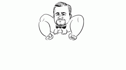 Black And White Drawing Of Man With Arms Outstretched GIF