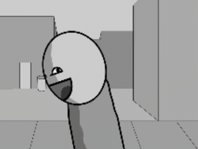 Black And White Drawing Of Man With Big Smile GIF