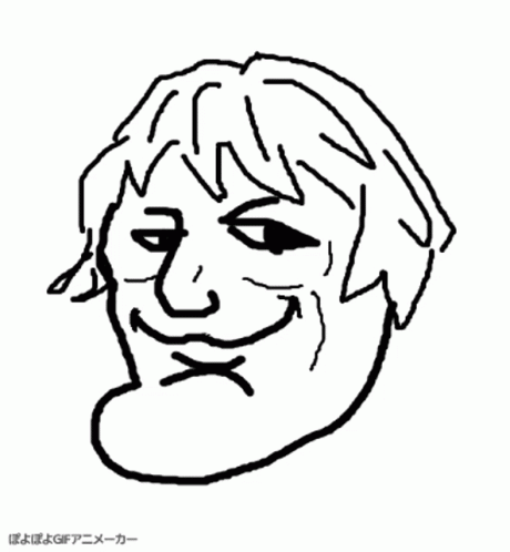 Black And White Drawing Of Man With Chinese Writing GIF