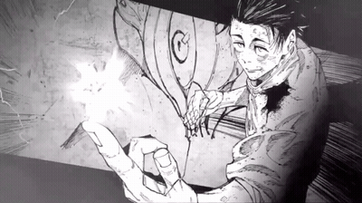 Black And White Drawing Of Man With Circle On Chest GIF