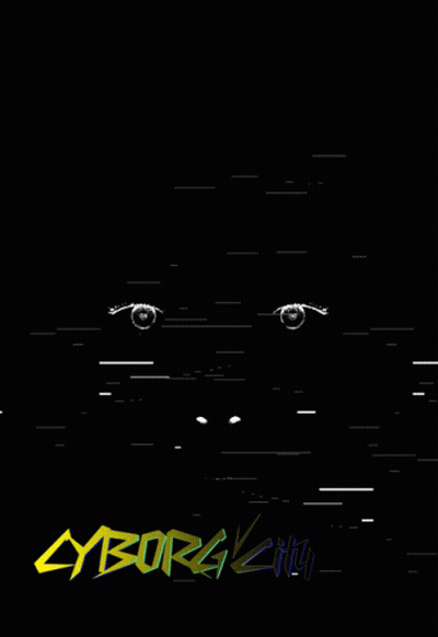 Black And White Drawing Of Man With Cyberreality In Yellow GIF