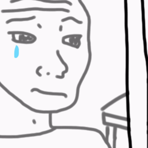 Black And White Drawing Of Man With When You Didn't Make The Cut GIF