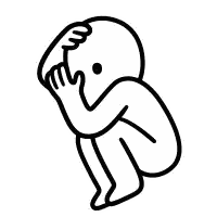 Black And White Drawing Of Naked Person Covering Face Sticker