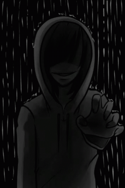 Black And White Drawing Of Person In Hoodie With Lightning Bolt GIF