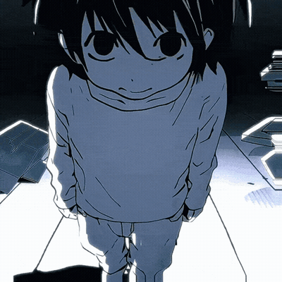 Black And White Drawing Of Person In Room GIF