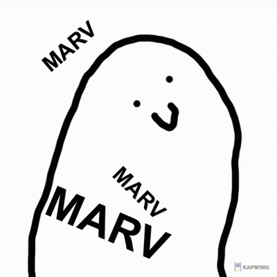 Black And White Drawing Of Person Named Marv GIF