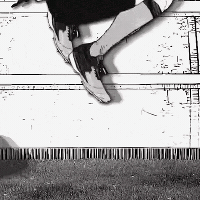 Black And White Drawing Of Person's Legs GIF