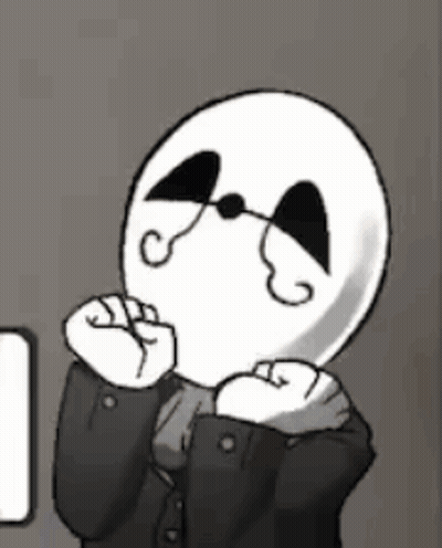 Black And White Drawing Of Person With Glasses And Fist GIF