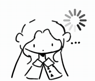 Black And White Drawing Of Person With Loading Circle GIF