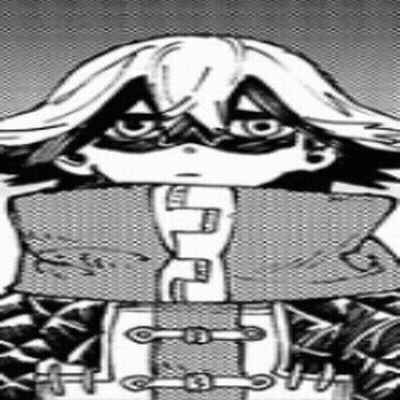 Black And White Drawing Of Person With Long Hair And Mask GIF