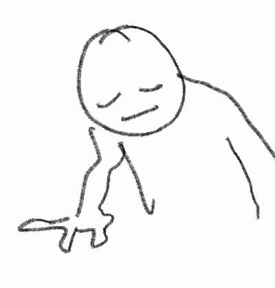 Black and White Drawing of Person With Wings