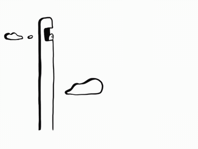 Black And White Drawing Of Pole With Circle GIF