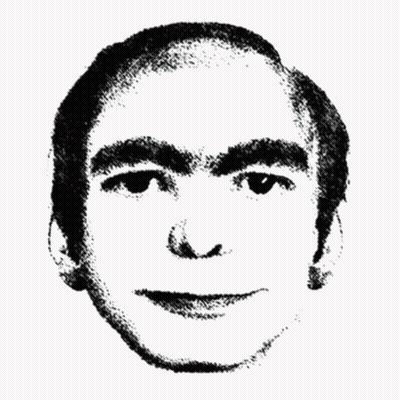 Black And White Drawing Of Smiling Man GIF