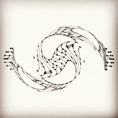Black And White Drawing Of Three Eyes With Letter N GIF
