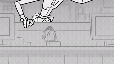Black and White Drawing of Two Boys Holding Hands