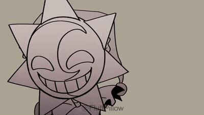 Black And White Drawing Of Two Cartoon Characters One Holding A Gun GIF