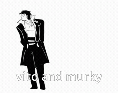Black And White Drawing Of Two Men Vito And Murky GIF