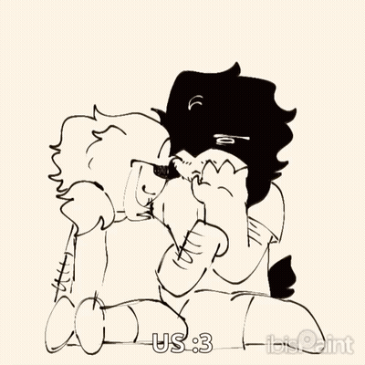 Black And White Drawing Of Two People With US 3 GIF