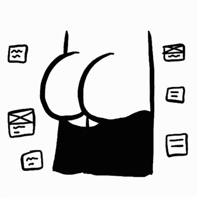 Black And White Drawing Of Woman's Butt With Wires GIF