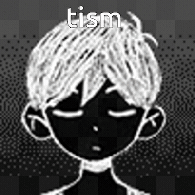 Black And White Drawing Person Eyes Closed Word Tism GIF