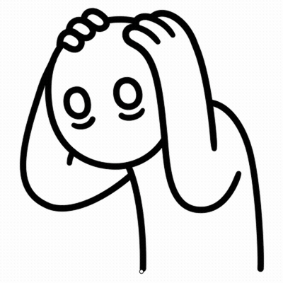 Black And White Drawing Person Holding Head GIF