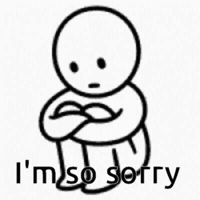Black And White Drawing Person Hugging Themselves Saying I'm So Sorry GIF