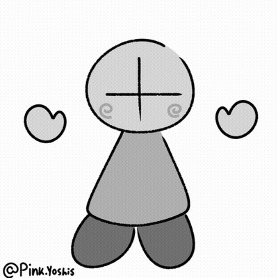 Black And White Drawing Person With Cross On Face GIF