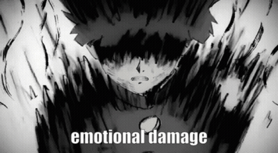 Black and White Drawing Saying Emotional Damage